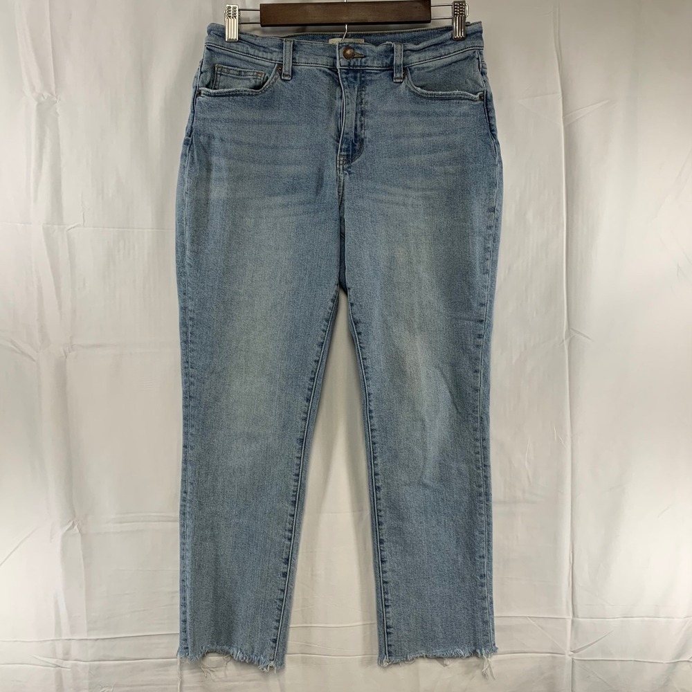 Oliver Logan Crosby Jeans Womens 27 Light Wash Blue Relaxed Taper Raw Hem